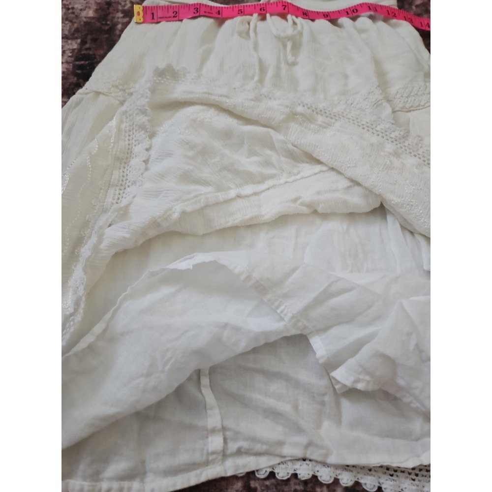 Studio West Apparel White Tiered Boho Midi Skirt Petite Small (PS) - Picture 9 of 12